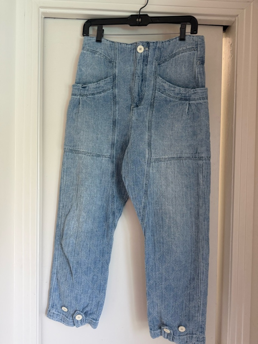 Light Blue Free People Casual Patch Pocket Jeans